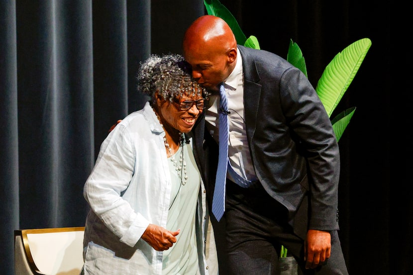 Bryan Stevenson, founder and executive director for the Equal Justice Initiative, embraces...