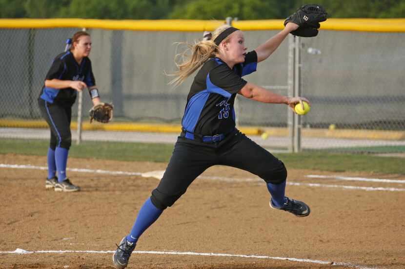 Plano West pitcher Marissa Butler throws a pitch during the Plano Senior High School...
