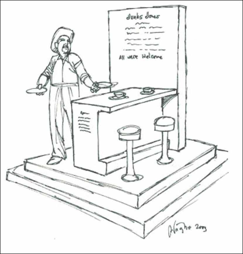 A drawing by Richland Hills sculptor Deran Wright from 2003 about a potential statue...