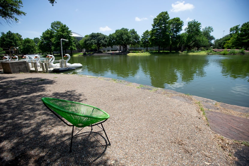 A lone chair overlooked the solitary Lagoon at Fair Park on a recent Friday. Advocates of...