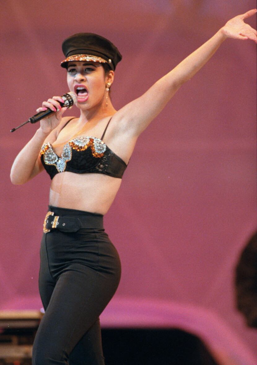 In this Feb. 28, 1993 photo, singer Selena Quintanilla performs at the Houston Livestock...