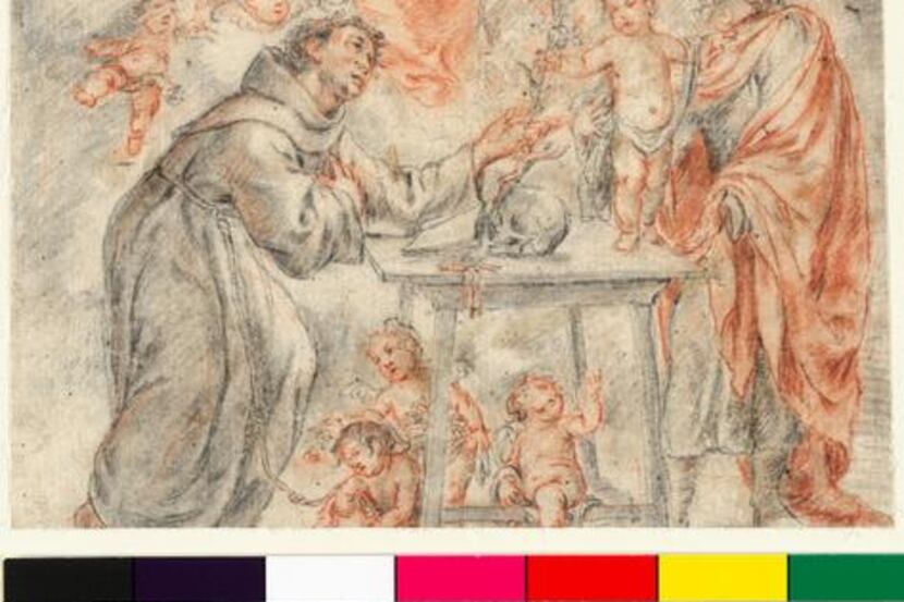 
Juan de Valdés Leal (1622-1690), The Vision of St. Anthony, c. 1665. Black pencil and red...