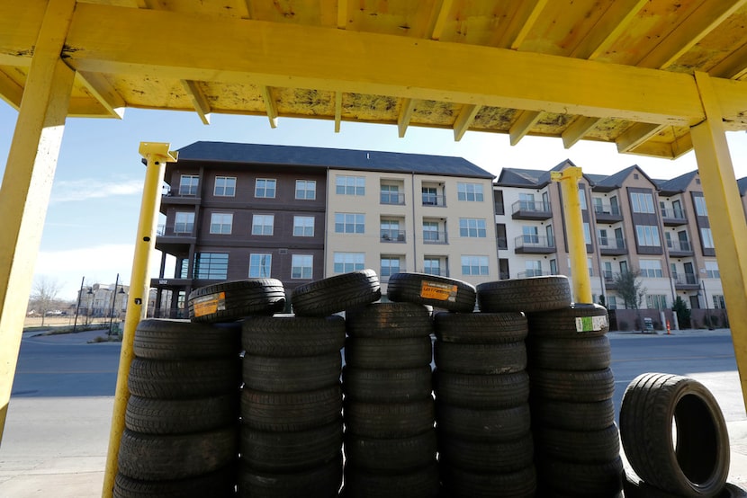 Hernandez New and Used Tires sits across the street from Austin at Trinity Green. Some feel...