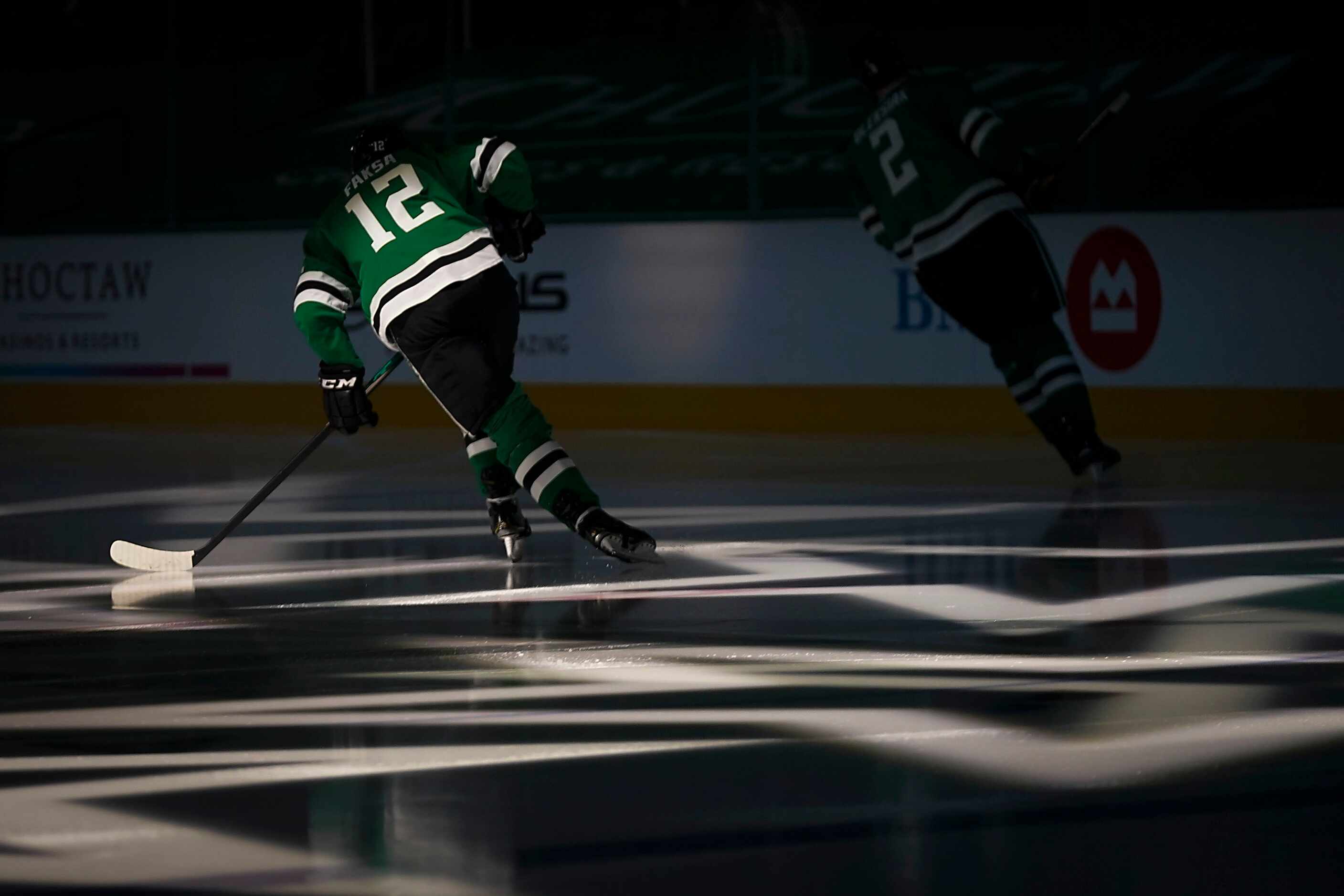 Dallas Stars center Radek Faksa (12) takes the ice to fact the Tampa Bay Lightning in an NHL...