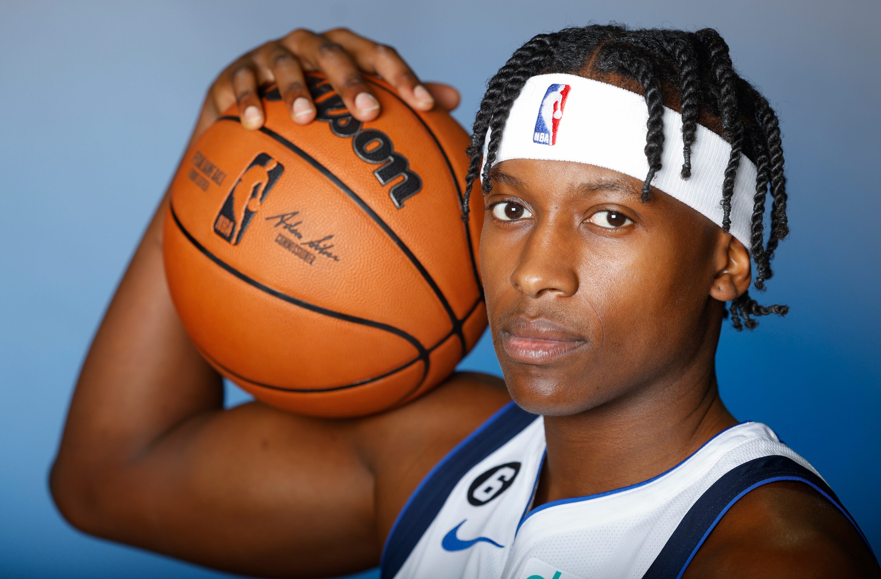 Dallas Mavericks’ Frank Ntilikina is photographed during the media day at American Airlines...