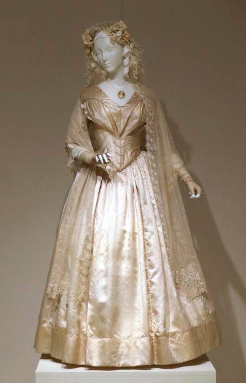 
An exhibition in Denton of wedding gowns, including this one made in 1844, showcases the...