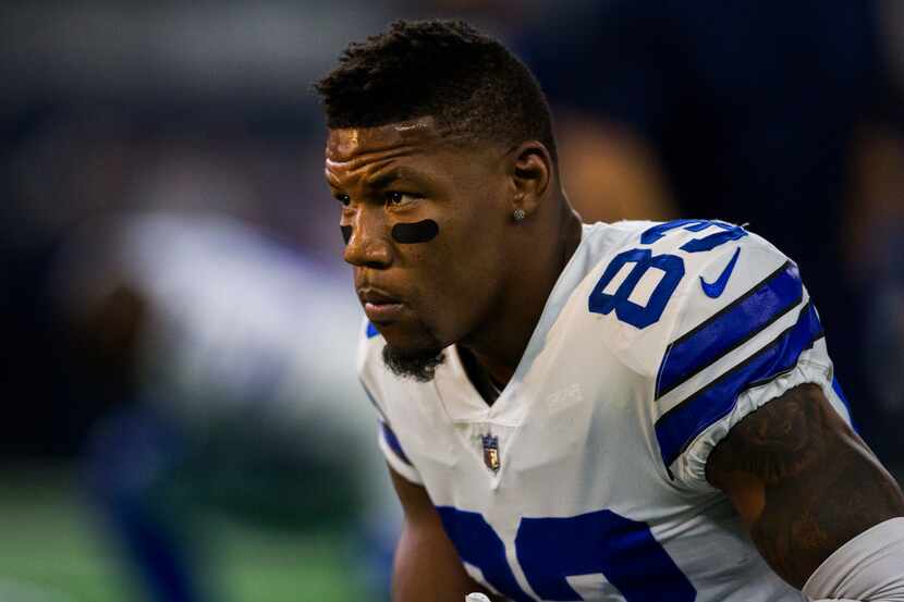 Dallas Cowboys wide receiver Terrance Williams (83) warms up before an NFL game between the...