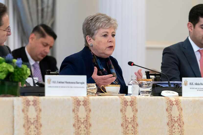 Mexican Foreign Secretary Alicia Bárcena Ibarra, shown at a meeting with U.S. Secretary of...