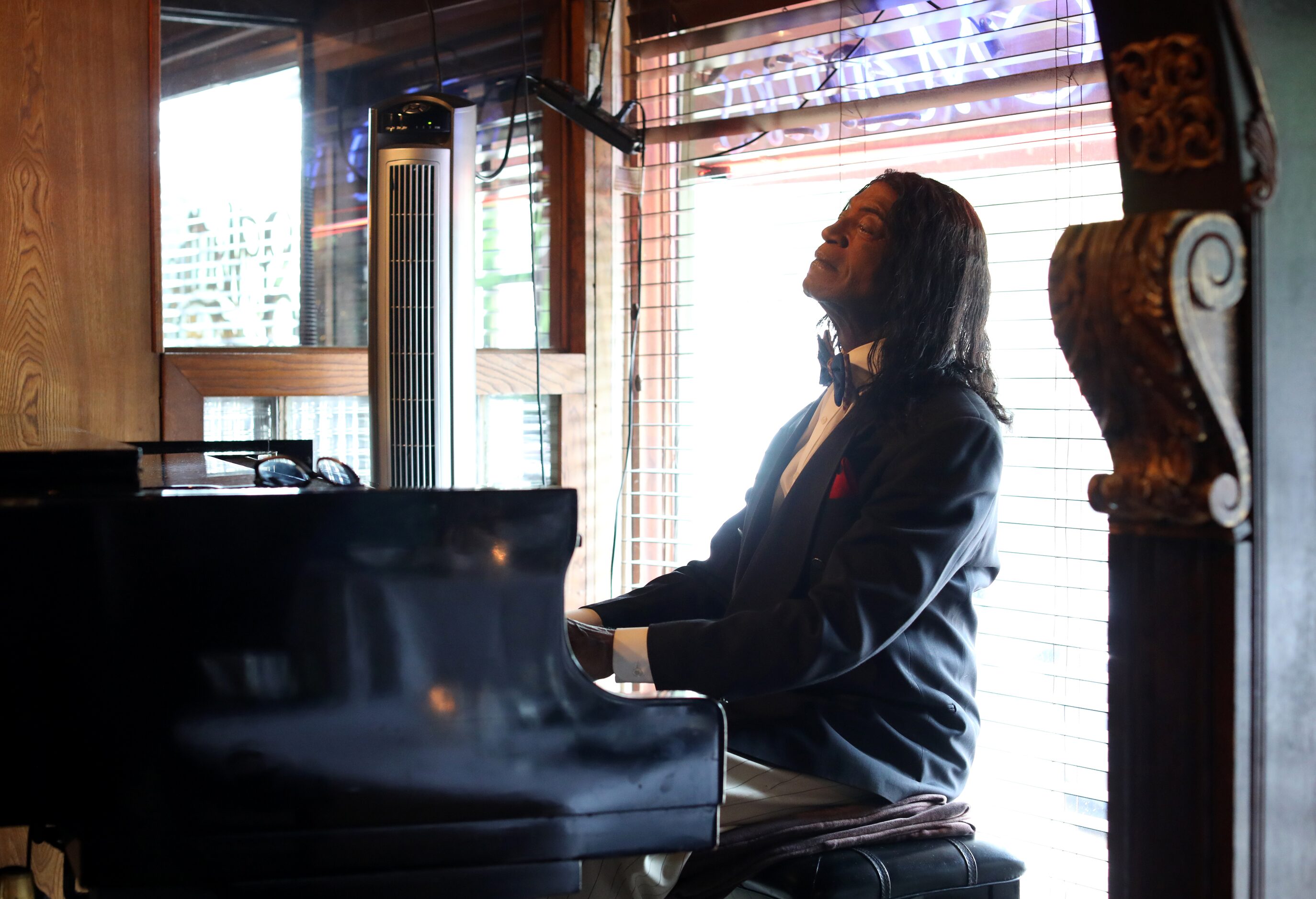 Pianist Lewis Henderson performs at St. Martin's Wine Bistro in Dallas, TX, on May 10, 2023....