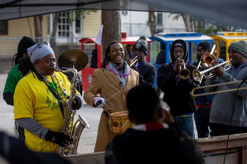 The Kickin Brass Band and the Inner City All-Stars brass band performed during last year's...