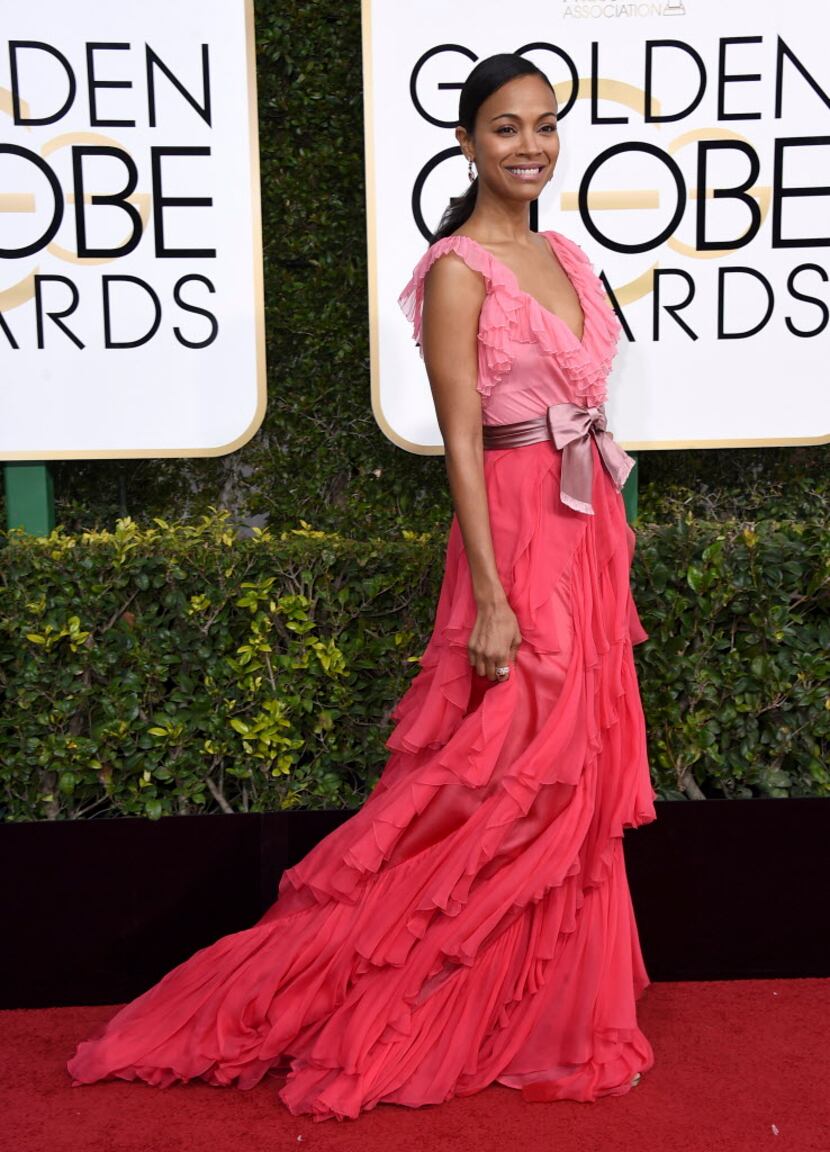 Zoe Saldana at the 74th annual Golden Globe Awards 