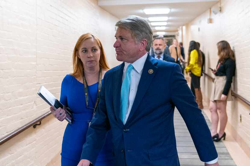 Rep. Michael McCaul, R-Austin, arrives for a Republican conference meeting at the Capitol in...
