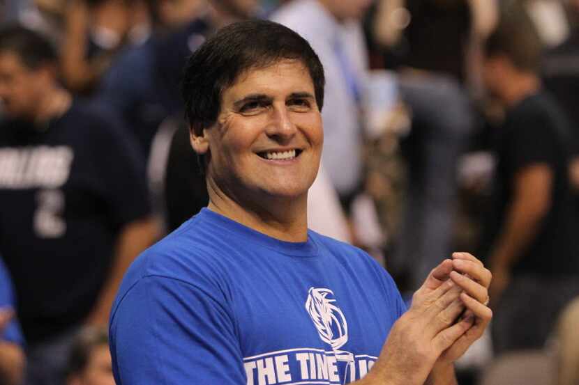 Dallas owner Mark Cuban is all smiles during Game 4 of the Western Conference Semifinals...