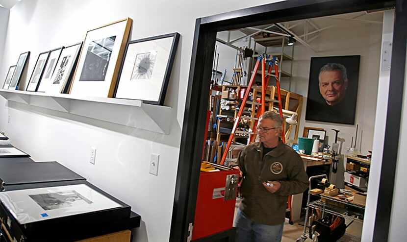  A huge portrait of gallery owner Burt Finger hangs in the storage room where Burt gathers...