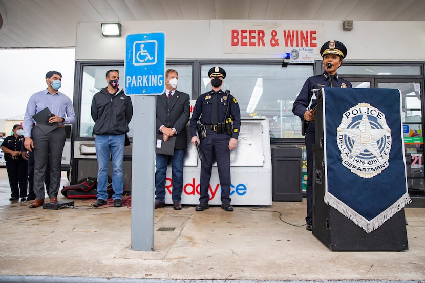 Dallas Police Chief U. Reneé Hall announces the expansion of the Starlight system.