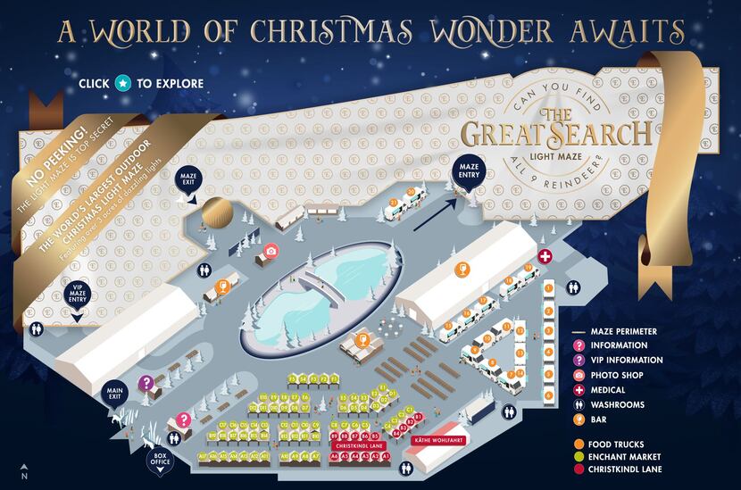 Here's an overhead graphic illustration of what the grounds of Enchant Christmas look like...