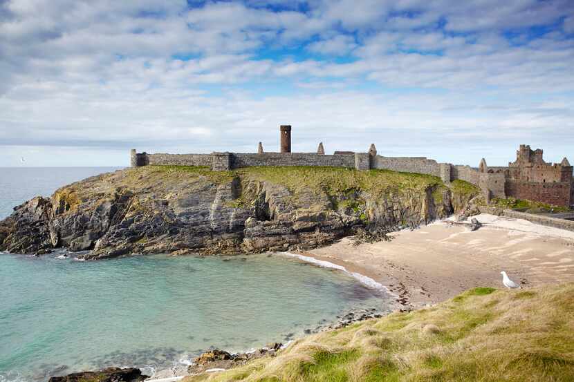 Peel Castle, in the port town of Peel, began as a Viking fortification when Peel was the...