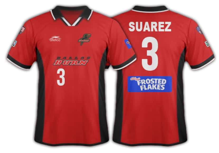 2001-02 Dallas Burn red with black side panels primary.
