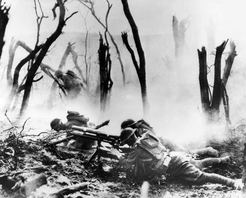 A U.S. Army 37-mm gun crew mans its position during the Meuse-Argonne Allied offensive of...