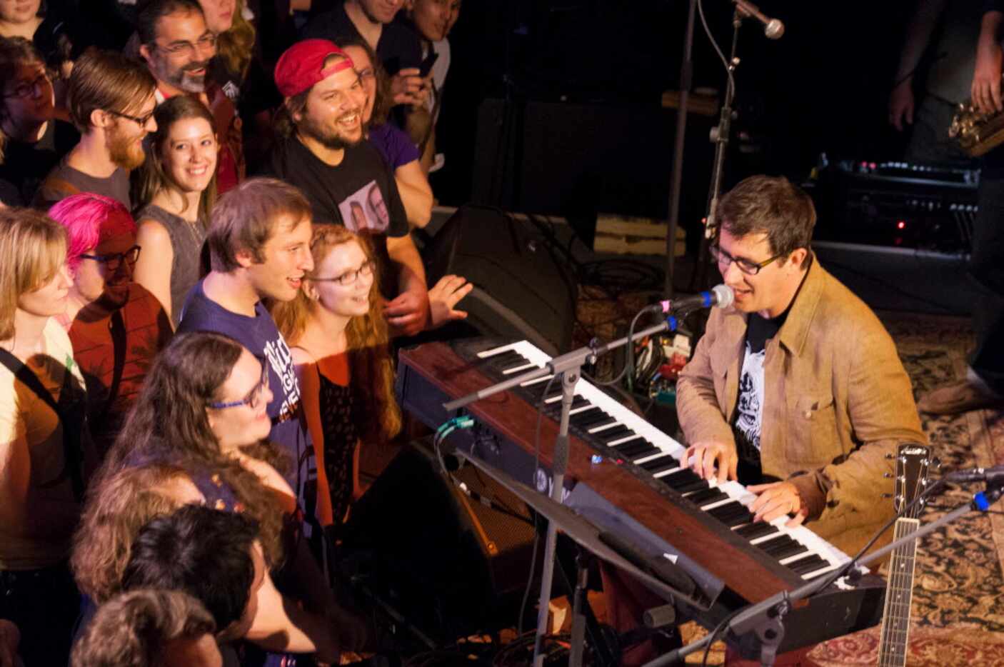 John Darnielle, lead singer of The Mountain Goats, plays the keyboards to a sold out...