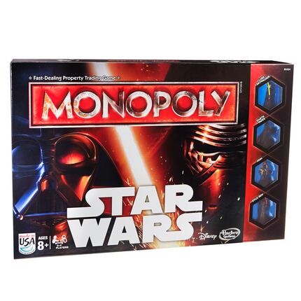 The official Star Wars Monopoly game didn't have Rey in it, but it had Darth Vader.