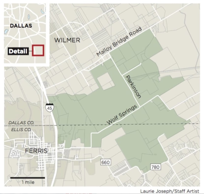 South Creek Ranch is located between Ferris and Wilmer along the east side of Interstate 45.