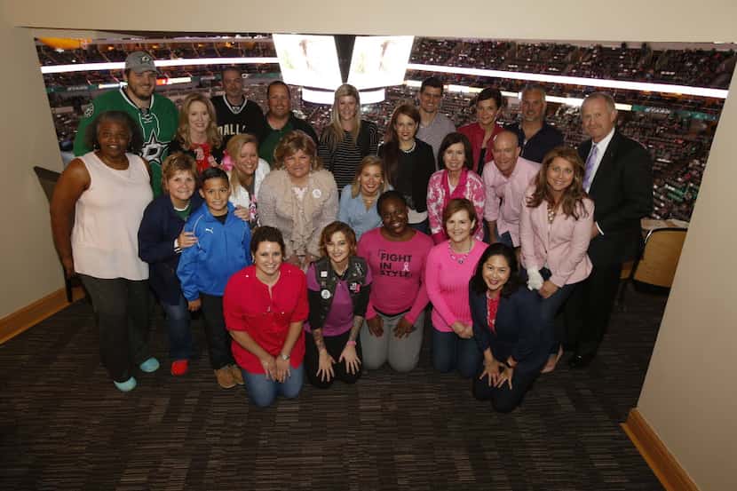 The Nill's suite at Fight Cancer Night on Oct. 24, 2015. Jim and Bekki Nill are at far right...