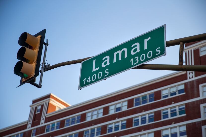 The section of Lamar Street that will be renamed Botham Jean Boulevard will run between...