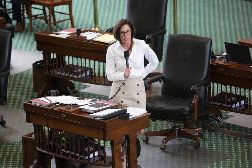 Sen. Lois Kolkhorst, R-Brenham, discusses details of the "bathroom bill" in the Senate.