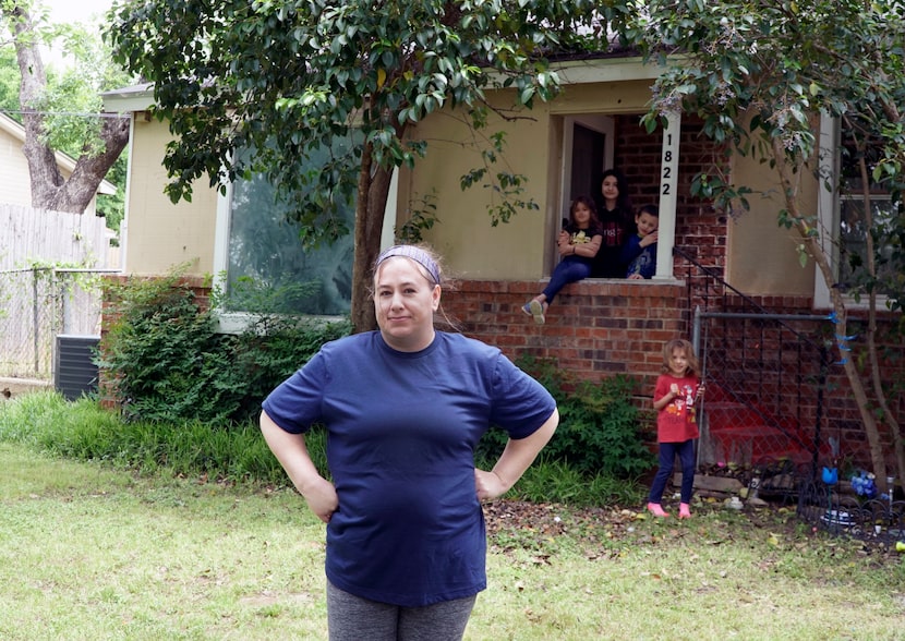 Christina Segundo and her four children (left to right) Isabella (6), Tarianna (11), Braylen...