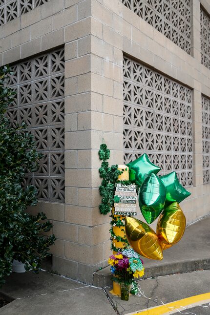 A memorial, decorated by Destiny Rangel, who was best friends with Emily Bingabing, who was...