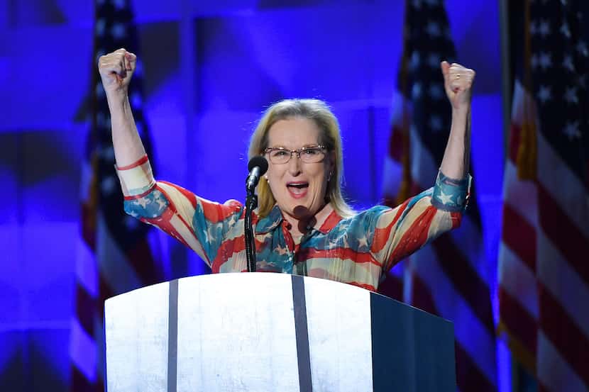 Meryl Streep speaks during the second day of the Democratic National Convention. 
