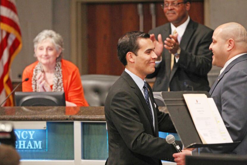 Miguel Solis was sworn in as a trustee on the Dallas ISD school board on Thursday evening,...