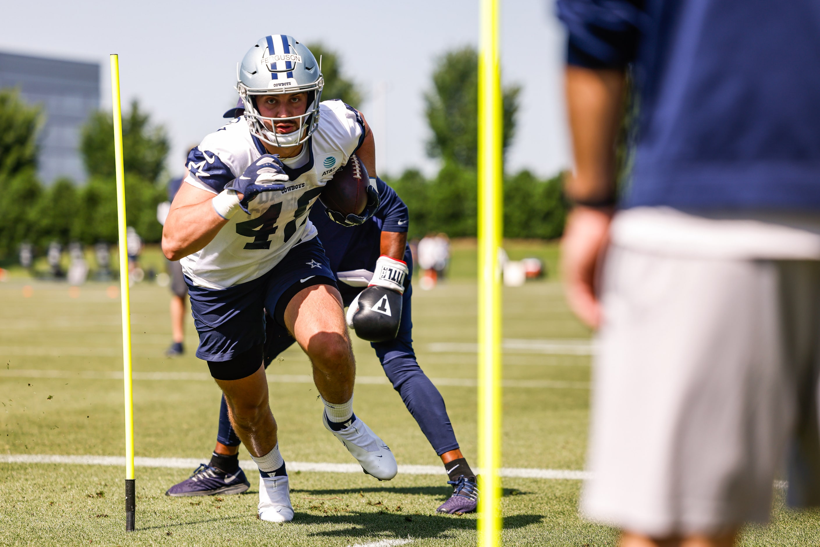 Dallas Cowboys tight end (48) Jake Ferguson during a Cowboys rookie minicamp at The Star in...