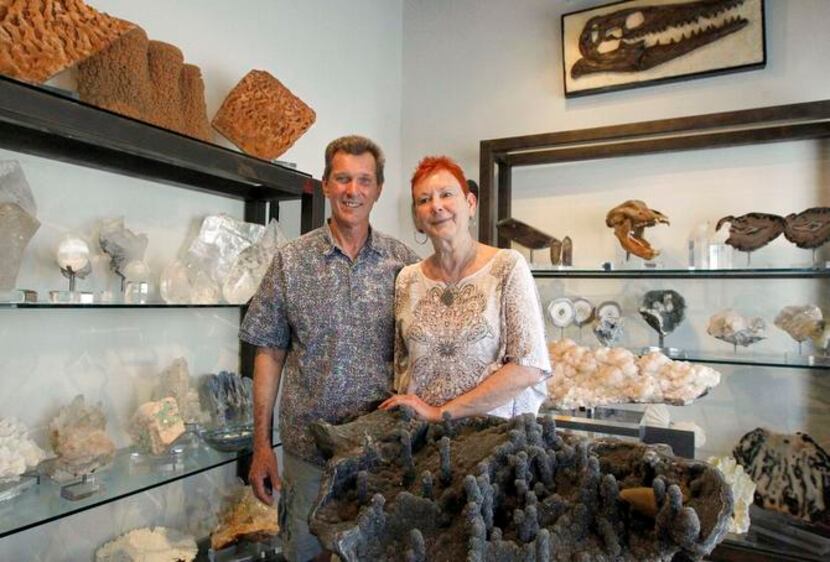 
Jim Penix and D Oswalt of Mineral Hunters Gallery in the Dallas Design District deal in...