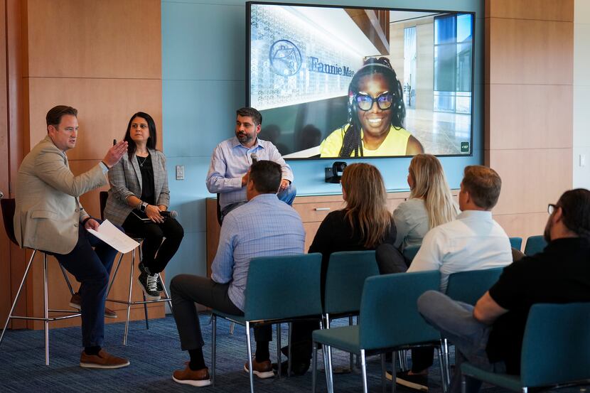In a sign of the times, Devonna Dee Kee participations on screen in a meeting at Fannie Mae...
