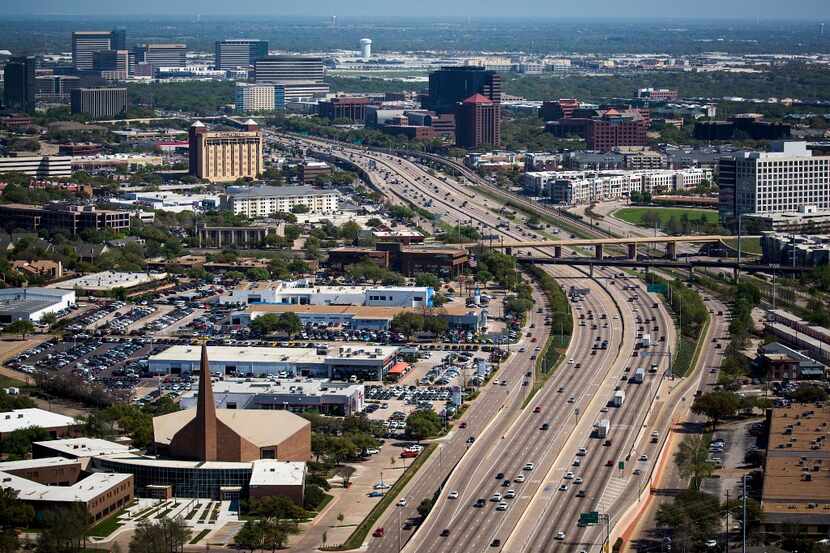 U.S. Highway 75 winds through Richardson's Telecom Corridor.