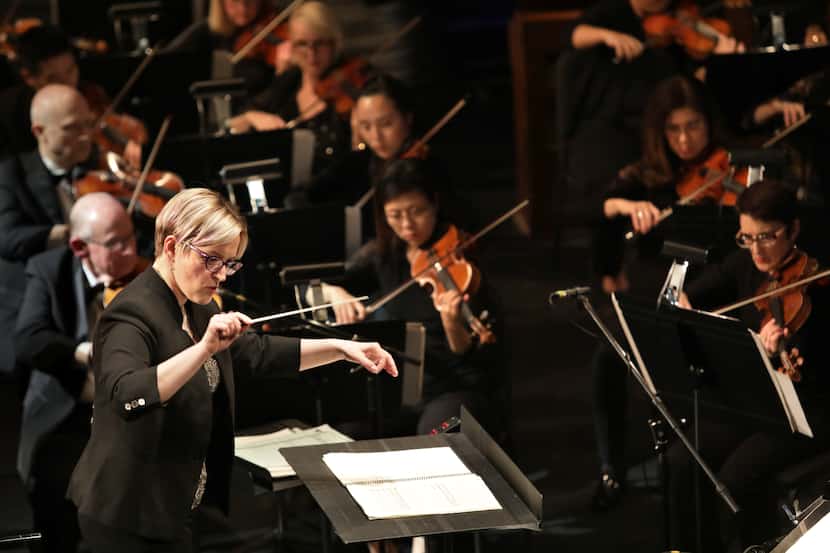 Maria Sensi-Sellner conducted during the Dallas Opera's Hart Institute for Women Conductors...