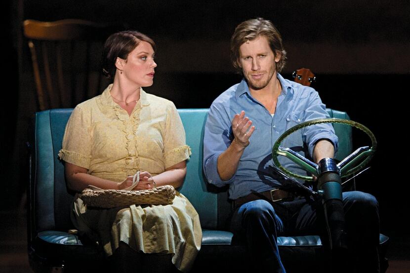 
Elizabeth Stanley as Francesca and Andrew Samonsky as Robert share a moment during a...