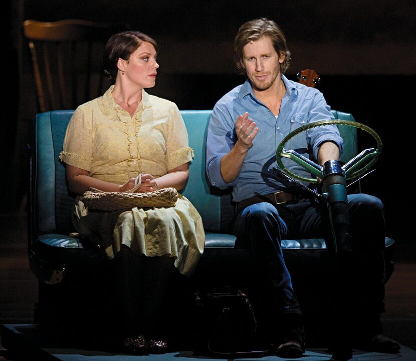 
Elizabeth Stanley as Francesca and Andrew Samonsky as Robert share a moment during a...