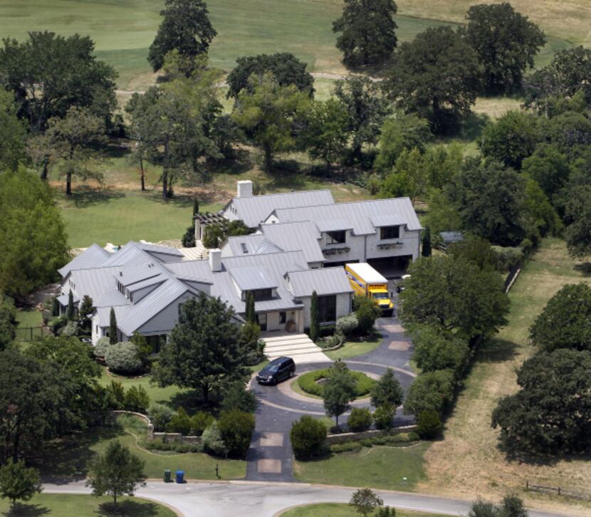 Saturday, July 16, 2011 aerial view of the Westlake, TX home which, according to various...