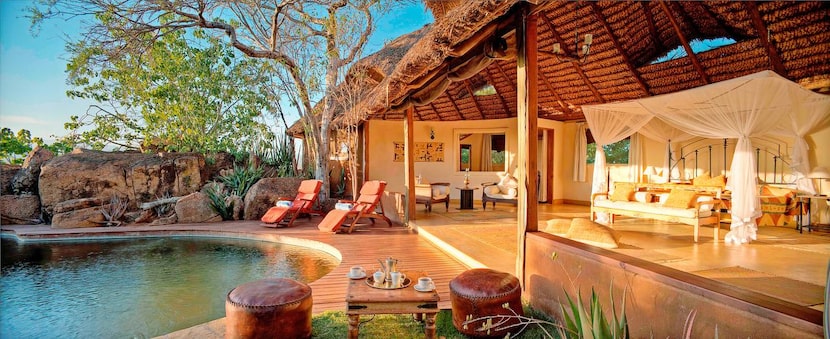 The elegant Elsa’s Kopje  safari lodge is set near the site of George Adamson’s original...