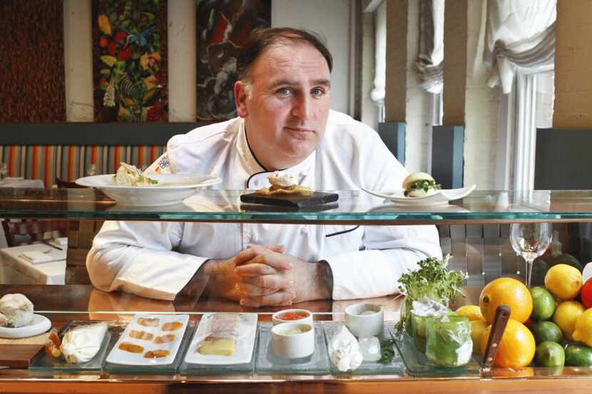 In this March 15, 2011 file photo, chef Jose Andres in his Minibar restaurant in Washington....