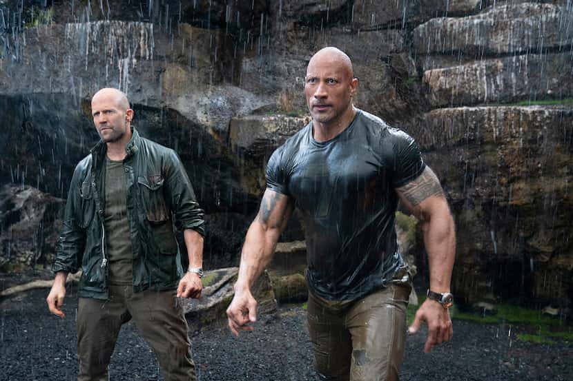 Dwayne Johnson, right, and Jason Statham are mismatched partners in the action spinoff "Fast...