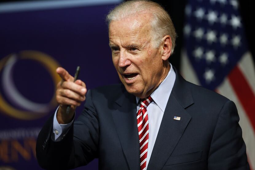 FILE- In this July 21, 2015, file photo, Vice President Joe Biden speaks during a roundtable...