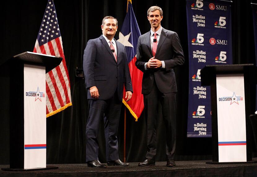 Republican Sen. Ted Cruz (left) and Democratic challenger Beto O'Rourke are locked in a...