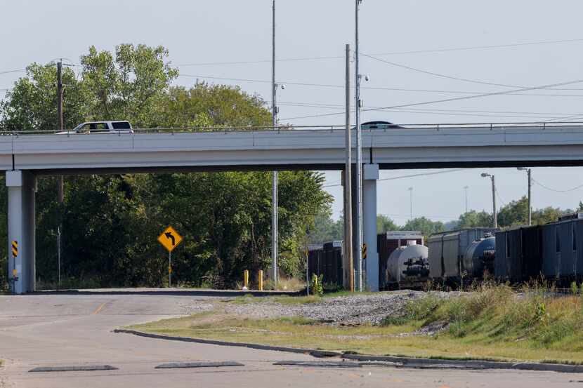 A bridge stretches over Carbondale Street at Loop 12 in Joppa, Friday, Oct. 7, 2022 in...