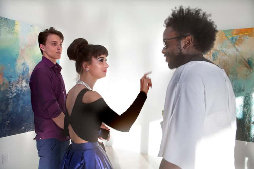 From left, Michael Dylan, Ekaterina Kouznetsova and Charles Smith II at Instincts by artist...