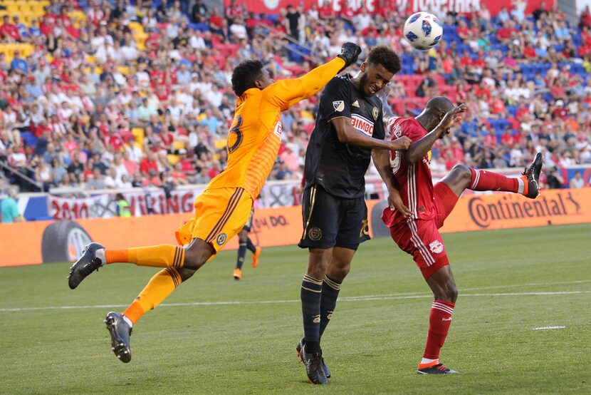 May 26, 2018; Harrison, NJ, USA; Philadelphia Union goalkeeper Andre Blake (18) makes a save...