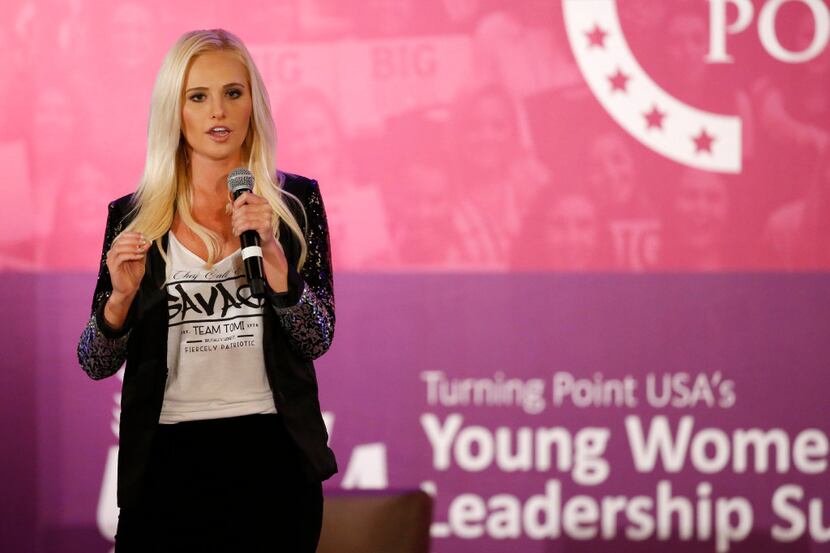 Tomi Lahren speaks during Turning Point USA's Young Women's Leadership Summit at the Hyatt...